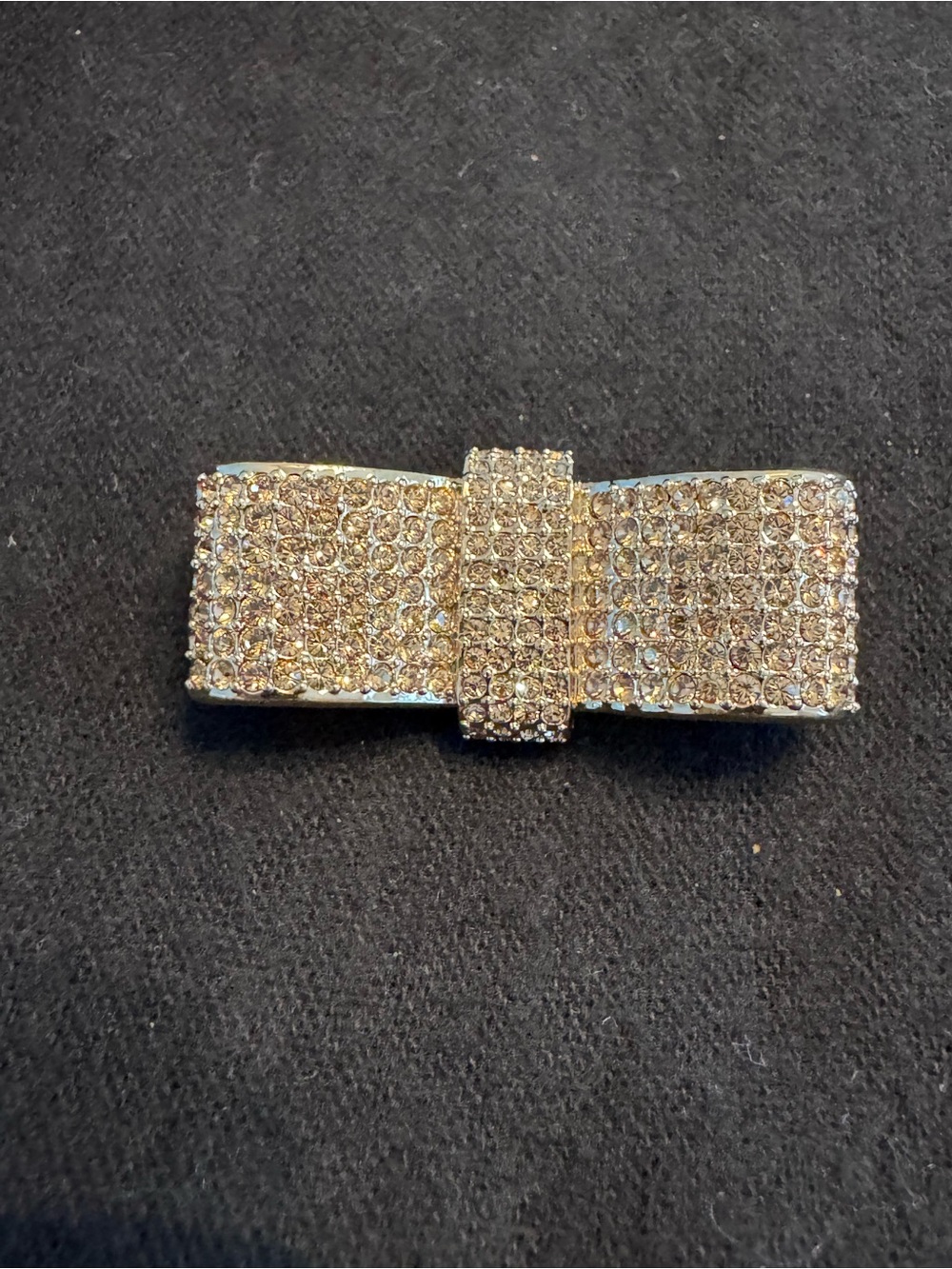 Swarovski Gold Crystal Bow Brooch